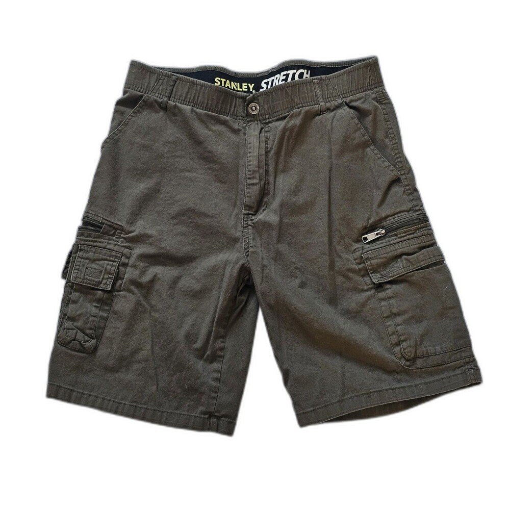Stanley Stretch Cargo Shorts Men’s Size 36 Olive Green Utility Outdoor Casual